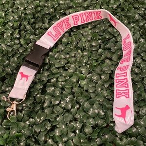 Love Pink Detachable Lanyard White & Pink